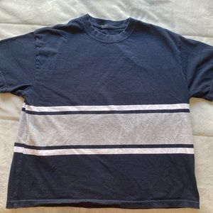 brandy melville navy loose fit striped shirt!